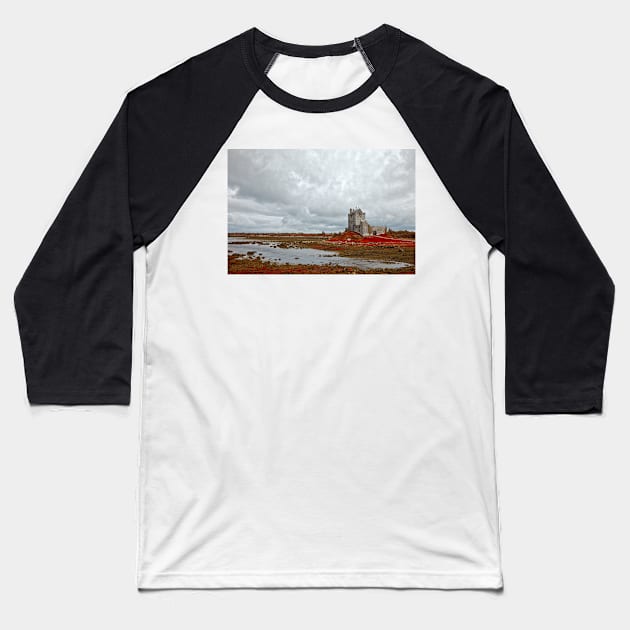 Dunguaire Castle - Blood Red Baseball T-Shirt by somadjinn